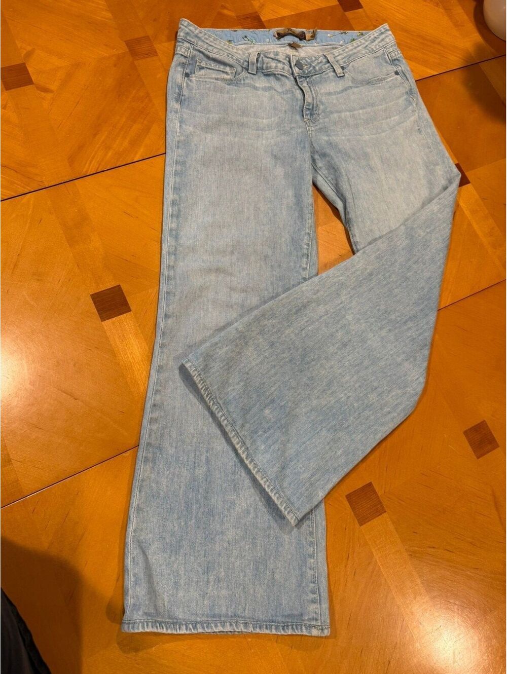 PAIGE Bentley Jeans Womens 29 Light Wash Wide Leg Trouser Stretch Denim 30x28 - Picture 10 of 10